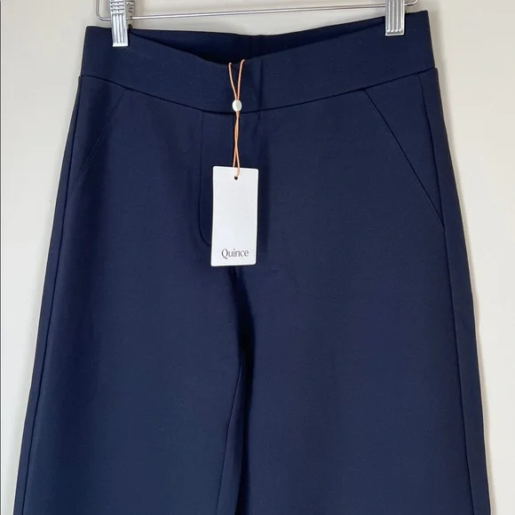 New Quince Ultra Stretch Wide Leg Pants Navy Sz Small 32 Long - Picture 4 of 11